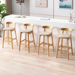 ʻO nā noho lāʻau Nordic o kēia wā lāʻau paʻa no ka hoʻouna ʻana i ka hale kūʻai kofe noho noho hope ʻo Square Chaise De Bar Cuisine Kitchen Furniture