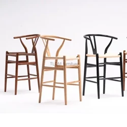 Nordic Täispuidust baaritoolid Minimalistlik Kohvik Kõrge Baaritool Baarimööbel Loominguline Kodu Tugitool Vaba aeg Selg Rattan baaritoolid