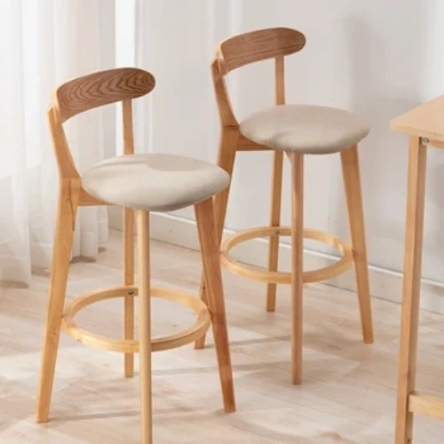 Scaune de bar înalte din lemn, taburet modern simplitate, spătar de lux, scaune de bar pentru uz casnic, sile nordice, mobilier pentru club de noapte