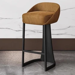 Luxury Nordic Bar Stools Reception Home Manicure High Designer Dining Chairs Counter Ergonomic Backrest Cadeira Furniture XR50BY