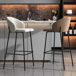 Cathaoirleach Barra Eorpach Leathar Barstool Uiscedhíonach Frith Scratch Counter Barra Stól Babhta Liath Sillas Para Comedor Lounge Troscán