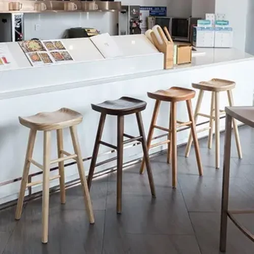 (2 Gói) Hàng Đến Bắc Âu Hiện Đại Ghế Thanh Gỗ Không Khí Đẹp Quán Cà Phê Gỗ Chắc Chắn Ghế Phòng Ăn Tại Nhà Ghế Bar Cao Cấp