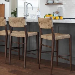 Nordic Solid Wood Baaritoolid Kerged Luksuslikud Baaritoolid Kaasaegne Lihtne Home Island Kõrged Baaritoolid Retrorotangist söögitoolid
