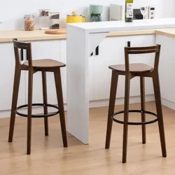 Scaun de bar T-9 Scaun de bar nordic din lemn masiv, modern, simplu, creativ, balcon chinezesc nou, scaun înalt pentru spate de lux