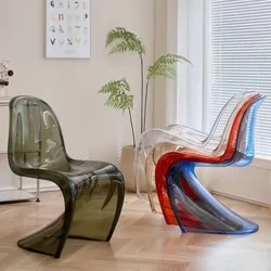 2024 Schlafzimmerstuhl Gebogenes Rohr Kreativer einfacher Make-up-Hocker Lässig geformter Designer-Esszimmerstuhl