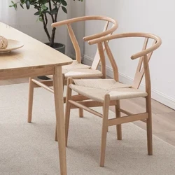 Simple Køkken Spisestuestole Moderne Hjem Massivt Træ Spisestuestole Stue Møbler Designer Y-formet Ryglæn Stol