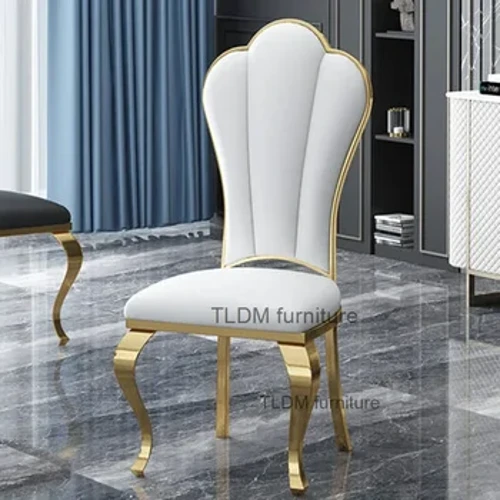 İskandinav Işık Lüks Paslanmaz Çelik Yaldızlı Yemek Sandalyesi Modern Salon Tasarımcı Sandalye Otel Ziyafet Salonu Yemek Dışkı Mobilya