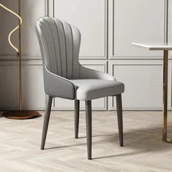 Cathaoireacha Itheacháin Grey Armrest Miotal Rustic Páirtí Wipeable Cathaoirligh Itheacháin Uathúla Chaise Lounge Troscán Stíl na hIodáile