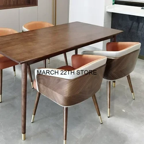 Scaun de sufragerie minimalist modern Fotoliu de lux din lemn Scaune de lounge de înaltă calitate Scaun confortabil Mobilier de bucătărie HY50DC