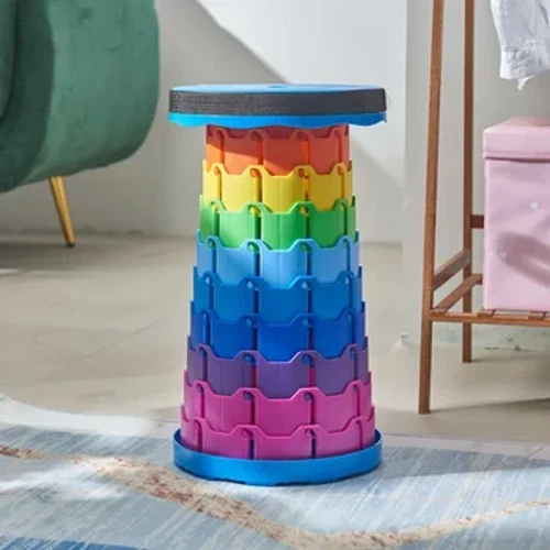Blå färg bärbar infällbar plaststol fällbar pall kök matstol hushållsvar vardagsrumsstolar möbler för rum