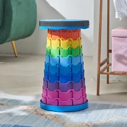 Waihona polū Portable Retractable Plastic Chair Folding Stool Kitchen ʻaina noho hale noho lumi lumi hale no ka lumi.