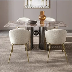 Jedinečná pohodlná severská jídelní židle Kovová párty Pohodlná hotelová židle Designérský statek Sillas De Comedor Nábytek do salonku