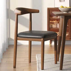 Isihlalo Sokudlela Ikhaya Lokulingisa Izinkuni Eziqinile Zesimanjemanje I-Iron Leisure Desk Stool Iretshurenti Indawo yokudlela yefenisha Izihlalo ze-accent