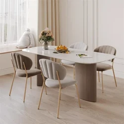Nā noho ʻaina i hoʻopaʻa ʻia i loko o ka lole Kafe Backrest Desk Event Chairs ʻaina Terrace Minimalist Chaises Salle Manger Lako hale.