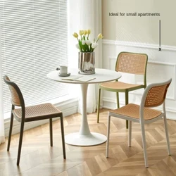 Rattan Plastic Stol Udendørs Husholdning Kan Stables Spisestue Stol Midter Ryg Stol Lille Lejlighed Bord spisestuestole