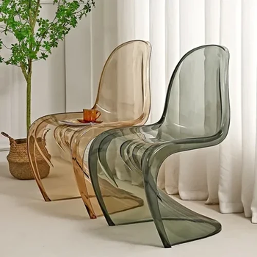 E LIFE Spisestuestol Moderne Akryl Nordisk Stuemøbler Husholdning Hjem Tilbage Forhandlingsstol Transparent Kosmetisk taburet