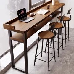 Lễ tân Bàn bar công nghiệp Tối giản chuyên nghiệp Bàn bar bên bán đảo Thiết kế bàn cao và hẹp Nội thất cao cấp Z