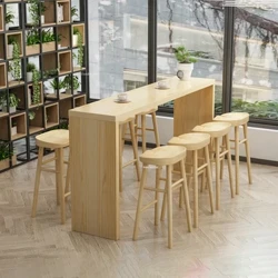 Modern masif ahşap bar masaları basit ev yüksek masa modern bölüm uzun bar masa ve sandalyeler kafe bar masa mutfak mobilya