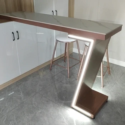 Rock Slab Τραπεζάκια Μπαρ με Φωτιστικό Σκανδιναβικό Έπιπλα Κουζίνας Ελαφρύ Πολυτελές Μπαλκόνι Ψηλό Τραπέζι Αναψυχής Μακρύ Τραπέζι Σπίτι Τραπέζι εστιατορίου