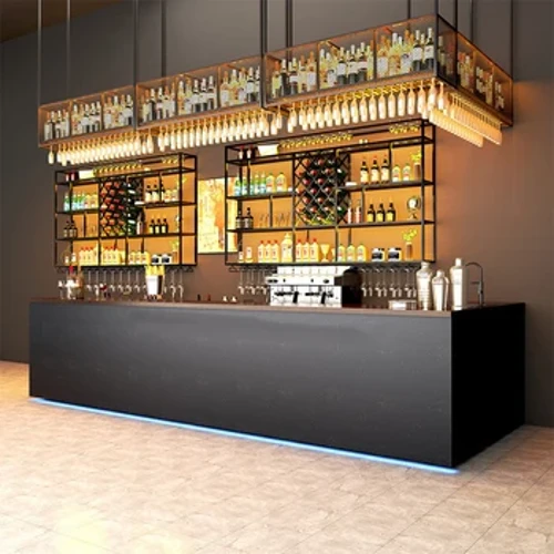 Black Reception Bar Table Nightclub Storage Partion Modernong Bar Dining Table Luxury Restaurant Mesa Pared Living Room Furniture