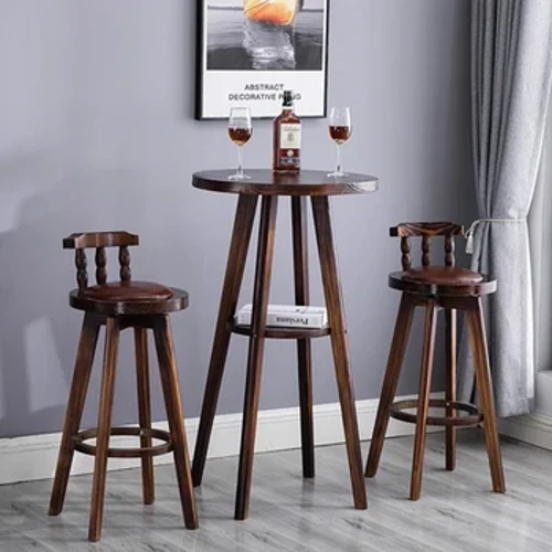 Round Wood Bar Table Design Reception Decoration Portable Bar Dining Table Restaurant Small Small Mini Bar For Home Furniture