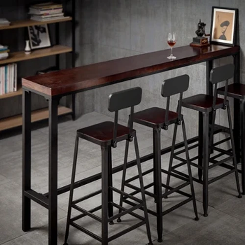 Şarap Tezgahı Kokteyl Bar Masaları Kulüp Resepsiyon Masası Ahşap Uzun Bar Masaları Alkol Endüstriyel Mesa Alta Bar Mobilyaları MR50BT