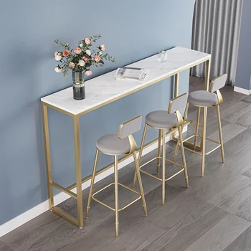 Metal Narrow Bar Table White Reception Minimalist Standing Bar Dining Table Modern Mobile Mueble De Cocina Living Room Furniture