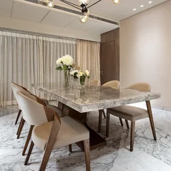 2024 Stock High Quality Minimalistic Round Dining Room Furniture Restaurant Marble Dining Table