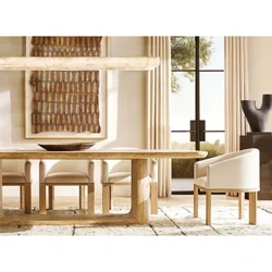 Nei Arrivée Luxusmiwwel Iessdëscher Rechteck Iessdësch Set Holz Eichen Massiv Holz Dësch A Still Set