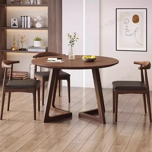 Pequena mesa de jantar moderna que economiza espaço, conjunto redondo com 4 cadeiras, mesa de jantar, centro, restaurante, móveis de cozinha