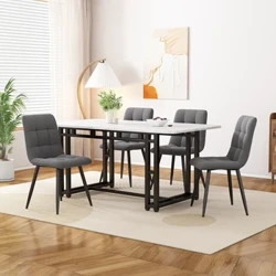Bàn ăn nhẹ sang trọng 120x70cm,(1-st), khung kim loại Bàn ăn hình chữ nhật Bàn bếp hiện đại, Chân bàn màu đen