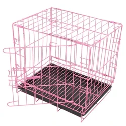 Opvouwbare kleine kratten Metalen krat-draadkennel met verwijderbare lade voor kleine en middelgrote kattenkonijnen, binnenkratten, huizen en hokken