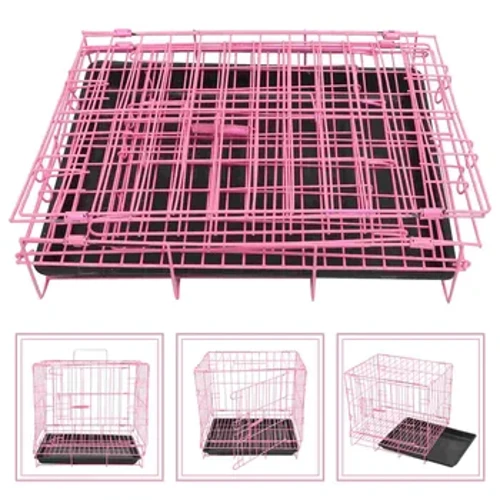 Cassette pieghevoli per piccole casse in metallo - Cuccia in filo metallico con vassoio rimovibile per gabbie, casette e recinti per interni di conigli di gatti di piccole e medie dimensioni