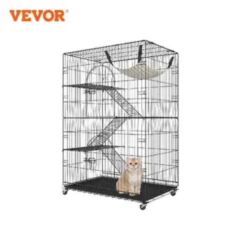 VEVOR 4 Shraith Peann Súgartha Cat Mór 30lb/Ciseal DIY Fál Cat Cage Áit Aclaíochta cliathbhosca Sreang Miotail Kennel Teach Coinín Laistigh don Peataí