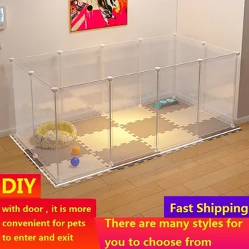 Crât Anifeiliaid DIY Crate Cŵn Ffensys Cŵn Anifeiliaid Anwes Playpen Cysgu Aml-swyddogaethol Chwarae Cenel Cwningod Gini Mochyn Cawell Tŷ Cŵn