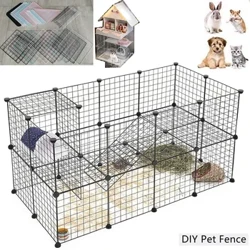 Cage Ainmhithe DIY Madraí Peataí Infhillte Playpen Crate Fál Puppy Kennel Teach Cleachtadh Cage Puppy Kitten Spás Madraí Soláthar