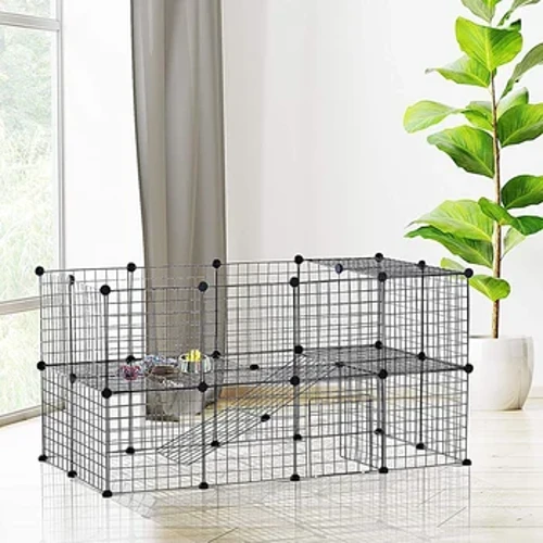 36 CHIẾC Lưới Sắt Động Vật Nhỏ Lồng DIY Chó Giống Hàng Rào Chạy Chơi Bút Thú Cưng Thảm Chơi Mèo Thỏ Guinea Hamster Thùng Nhà rào cản