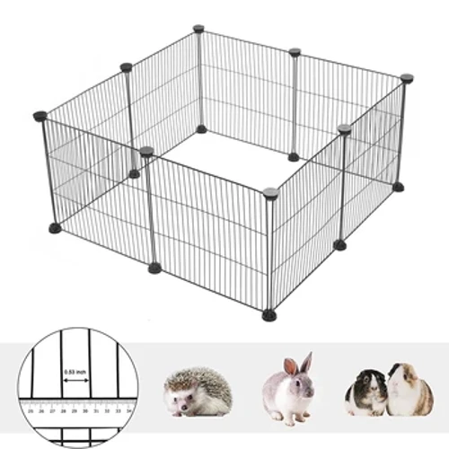 Mogalra Iarainn 8PCS Cage Coinín Laistigh Bunny Conaire Mór Fál Ag Rith Seinn Peann Peata Playpen Cat Guine Hamster Barra Teach cliathbhosca