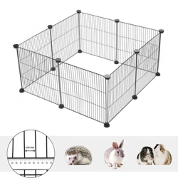 Mogalra Iarainn 8PCS Cage Coinín Laistigh Bunny Conaire Mór Fál Ag Rith Seinn Peann Peata Playpen Cat Guine Hamster Barra Teach cliathbhosca