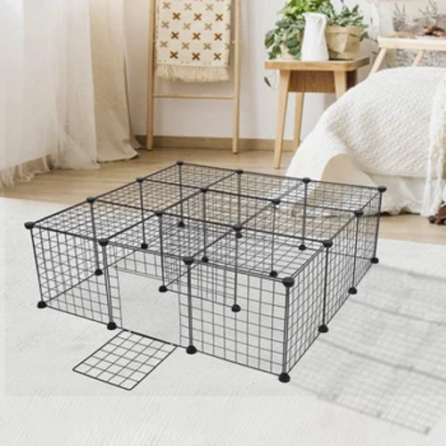 24PCS I-Iron Mesh Ikati Lonogwaja I-Guinea Hamster Ikhreyithi Lendlu Isithiyo Ikheji Lezilwane Elincane I-DIY Kennel Fence Running Dlala Ipeni I-Pen Playpen