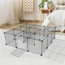 24 dona temir to'r mushuk quyonlari Gvineya hamsteri sandiqli uy to'sig'i kichik hayvonlar qafasi DIY pitomnik panjarasi yugurish qalami uy hayvonlari uchun o'yin maydonchasi
