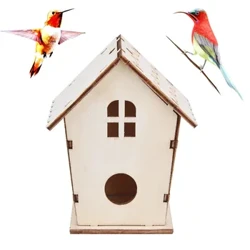 1 Pcs DIY Rumah Burung Kotak Kayu Rumah Burung Kreatif Dinding Luar Ruangan Sarang Burung Sangkar Burung Kotak Kayu Kayu Alami Sangkar Burung