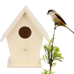 Sarang Burung Kayu Baru Rumah Gantung Kandang Alami Tempat Istirahat Dinding Luar Ruangan Sarang Burung Kotak Kayu Perch Perlengkapan