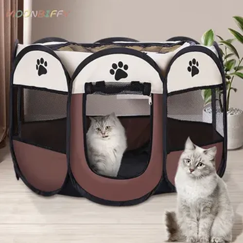 Taşınabilir katlanır evcil hayvan çadırı köpek evi yüksek kaliteli dayanıklı köpek çit kediler için büyük açık köpek kafesi evcil hayvan oyun parkı kedi Собачья будка