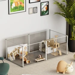 Box per cani da compagnia in acrilico a 6 pannelli per interni con cuscinetto impermeabile Gabbia per cuccioli Gabbia per recinzione per porcellini d'India Ricci