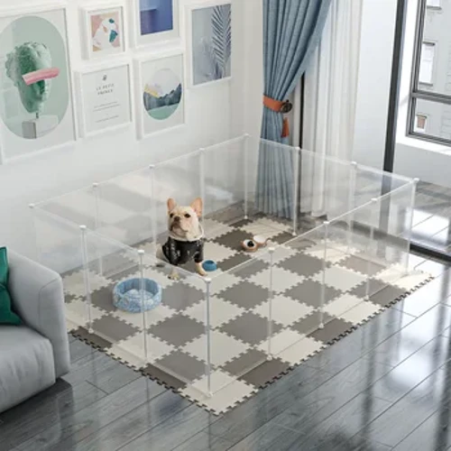 DIY Pet Dog Fence Maaaring Malayang Pagsamahin Multi-functional Dog Cage Yard Fence Maaaring Tupi Para Matulog at Maglaro ng Kennel Cat House