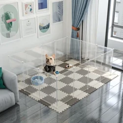 DIY Pet Dog Fence Maaaring Malayang Pagsamahin Multi-functional Dog Cage Yard Fence Maaaring Tupi Para Matulog at Maglaro ng Kennel Cat House