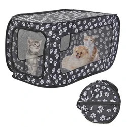Tithe Phuball Peataí Fillte Inaistrithe Fál Peataí Infhillte Inaistrithe Cat Madra Taisteal Cage Allamuigh Puppy Kennel Dronuilleogach Cage Madraí Playpen