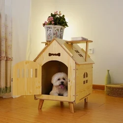 Villa Aonair Teaghlaigh Tithe Peataí, Teach adhmaid Madraí Ráille cosanta Allamuigh, Laíon Uile-séasúr Peataí Cat Cage Madraí