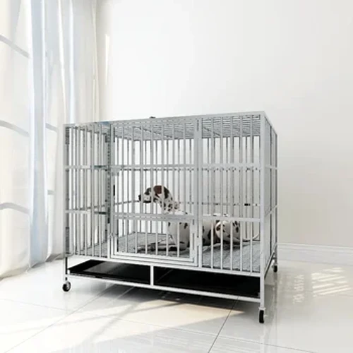Cage Madraí Cruach Dhosmálta le haghaidh Kennel Cearnóg Madraí Beaga agus Meánmhéide le Cage Cage Peataí Faoi Dhíon Leithris le Teach Madraí Fál Laistigh